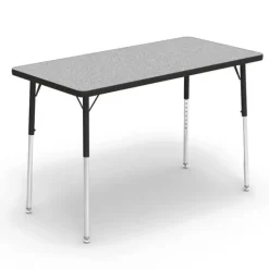 Virco Activity Table and Chair Package - 4000 Series Activity Table & Four 9000 Series Stack Chairs (18'' H - 5th-Adult)^ Activity Tables & Chairs|Activity Table & Chair Packages