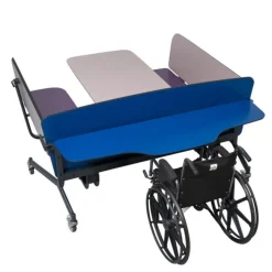 BioFit ADA Fold & Roll Booth w/ Low Partition & Extendable Lift^ Ada & Wheelchair Desks|Cafeteria Booths
