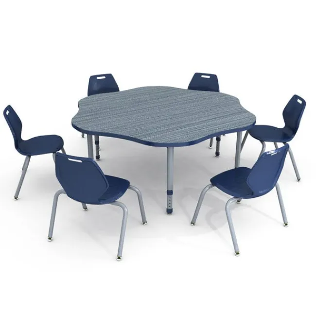 Paragon A&D Flower Activity Table with Ready Stack Chairs Package by^ Activity Tables & Chairs|Activity Table & Chair Packages