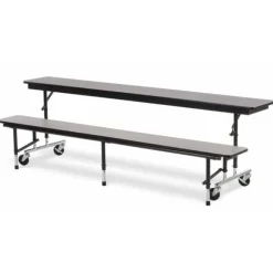 Virco Adjustable Convertible Bench Table (8' L)^ Cafeteria|Cafeteria Tables