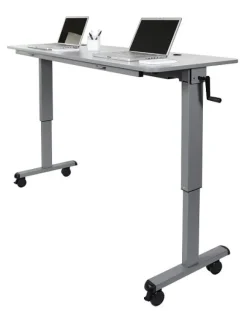 Luxor Adjustable Flip Top Table w/ Crank Handle^ Stand-Up Student Desks