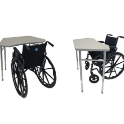 Columbia Adjustable-Height ADA-Compliant Octagon Student Desk with Laminate Top - 27"-34"H^ Ada & Wheelchair Desks