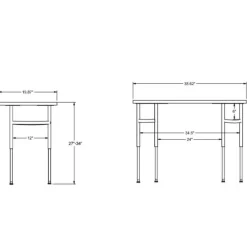 Columbia Adjustable-Height ADA-Compliant Octagon Student Desk with Laminate Top - 27