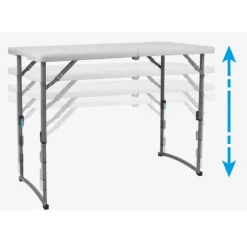 National Public Seating Adjustable Height Fold In Half Plastic Folding Table - 24