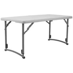 National Public Seating Adjustable Height Fold In Half Plastic Folding Table - 24