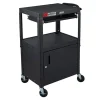 Luxor Adjustable Height Metal Cart w/ Cabinet & Keyboard^ Utility Carts
