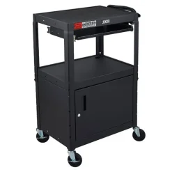 Luxor Adjustable Height Metal Cart w/ Cabinet & Keyboard^ Utility Carts