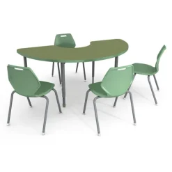 Paragon A&D Student Activity Table (72" x 36" Rainbow) with 4 Ready Stack Chairs (18" H)^ Activity Tables & Chairs|Activity Table & Chair Packages