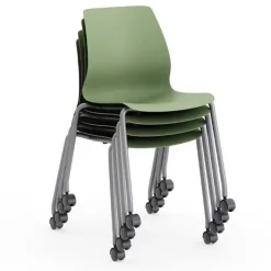 Smith System Agree Mobile Stack Chair - 18"H^ Plastic Stacking Chairs|Computer Chairs