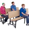 AmTab All-in-One Mobile Cafeteria Convertible Bench Tables^ Cafeteria|Cafeteria Tables