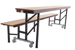 AmTab All-in-One Mobile Cafeteria Convertible Bench Tables^ Cafeteria|Cafeteria Tables