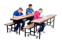 AmTab All-in-One Mobile Cafeteria Convertible Bench Tables^ Cafeteria|Cafeteria Tables