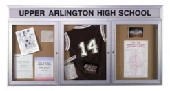Ghent Aluminum Frame Bulletin Board w/Header for Indoor Use^ Enclosed Boards