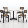 KFI Seating Arched Base Cafe Table with Four 3315B Cafe Chairs by KFI^ Cafe Table & Chair Sets|Breakroom & Café