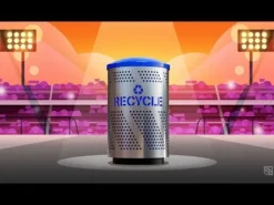 Ex-Cell Kaiser Arena 51 Dolly Pan^ Trash & Recycling Bins