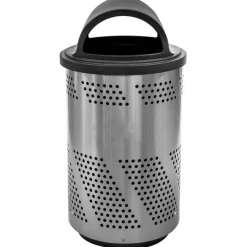 Ex-Cell Kaiser Arena 51-Gallon Outdoor Receptacle w/ Stainless Steel Finish^ Trash & Recycling Bins