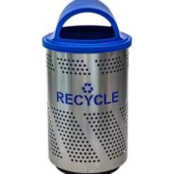 Ex-Cell Kaiser Arena 51-Gallon Outdoor Recycling Receptacle w/ Stainless Steel Finish^ Trash & Recycling Bins