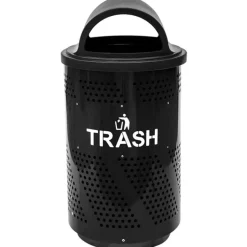 Ex-Cell Kaiser Arena 51-Gallon Outdoor Trash Receptacle w/ Black Gloss Finish^ Trash & Recycling Bins