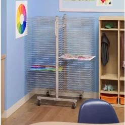 Bulman Art Drying Rack w/ 70 Trays & Casters^ Flat File & Paper Racks