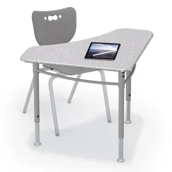 Mooreco Astute Flex Boomerang Hard Plastic Collaborative Student Desks, 2-Pack^ Collaborative Desks|Open Front School Desks