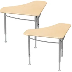 Mooreco Astute Flex Boomerang Hard Plastic Collaborative Student Desks, 2-Pack^ Collaborative Desks|Open Front School Desks