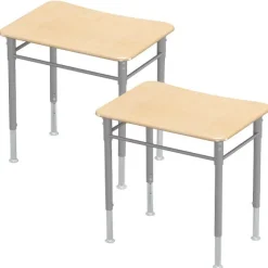 Mooreco Astute Flex Rectangle Hard Plastic Student Desk 2-Pack^ Open Front School Desks