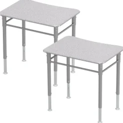 Mooreco Astute Flex Rectangle Hard Plastic Student Desk 2-Pack^ Open Front School Desks