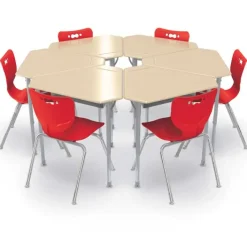 Mooreco Astute Monroe Hard Plastic Collaborative 2-Pack Student Desks^ Collaborative Desks|Open Front School Desks