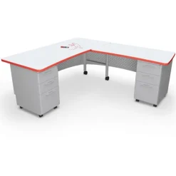 Mooreco Avid L-Shaped Desk w/ Dry Erase Top^ Teacher Desks|Instructor Desks