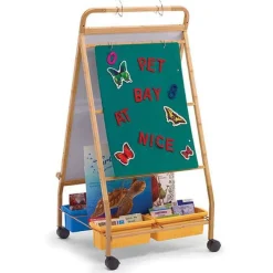 Copernicus Bamboo Primary Teaching Easel^ Mobile Reversible Boards