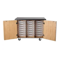 National Public Seating Bin Storage Mobile Science Cabinet with Chem-Res Top (48" x 28")^ Lab Storage|Science Storage