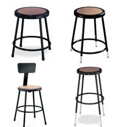 National Public Seating Black Frame Steel Stools^ Stools|Stools
