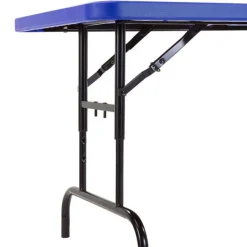 National Public Seating Blue Plastic Folding Table & Chair Set- 30'' x 72'' Rectangle Folding Table with 4 Blue Folding Chairs^ Folding Chairs|Folding Tables & Chairs