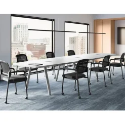 OfficeSource Boat Shaped Conference Table w/ Oblique Legs (16')^ Conference