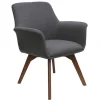 OfficeSource Bolster Collection Mid Back Guest Chair w/ Wood Leg Base^ Reception & Waiting Room