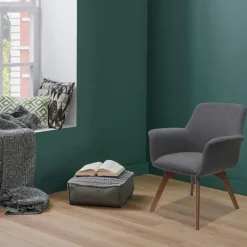 OfficeSource Bolster Collection Mid Back Guest Chair w/ Wood Leg Base^ Reception & Waiting Room
