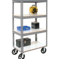 Global Industrial Boltless Shelf Truck with 4 Shelves^ Shelving