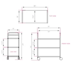 Smith System Booktruck (3 Flat Shelves)^ Book Carts