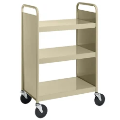 BioFit Book Truck w/ 3 Flat Top Shelves - 43"H^ Book Carts