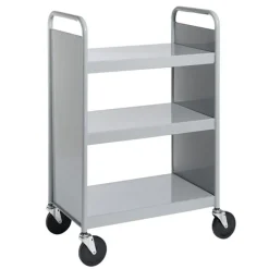 BioFit Book Truck w/ 3 Flat Top Shelves - 43"H^ Book Carts