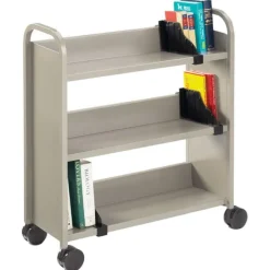 Smith System Booktruck w/ 3 Slant Shelves^ Book Carts
