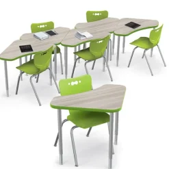Mooreco Boomerang Desk & Hierarchy Chair Packages^ Desk & Chair Packages|Classroom Desks & Chairs