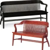Community Boston Oak Benches with Curved Backs by^ Benches|Wooden Chairs