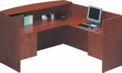 NDI Office Furniture Bow Front Desk with Reception Counter^ Reception Desks