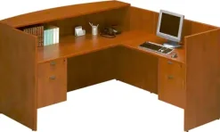 OFD Office Furniture Bowfront Desk Workstation with Reception Counter^ Reception Desks