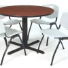 Regency Office Products Cain Base Cafe Table and Four M Stacker 4700 Chairs by Regency^ Cafe Table & Chair Sets|Cafe Tables