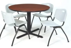 Regency Office Products Cain Base Cafe Table and Four M Stacker 4700 Chairs by Regency^ Cafe Table & Chair Sets|Cafe Tables