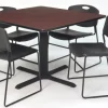 Regency Office Products Cain Base Cafe Table and Four Zeng 4400 Chairs by Regency^ Cafe Table & Chair Sets|Cafe Tables