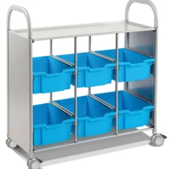 Gratnells Callero Silver Library Cart^ Tote & Bin Storage|Book Carts