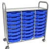 Gratnells Callero Silver Triple Cart w/ Trays^ Tote & Bin Storage|Utility Carts